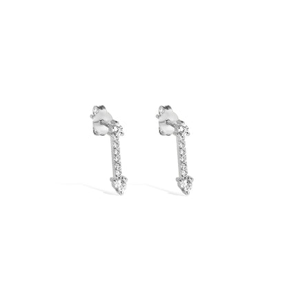 Double Arrow Diamond Earrings 14K Gold