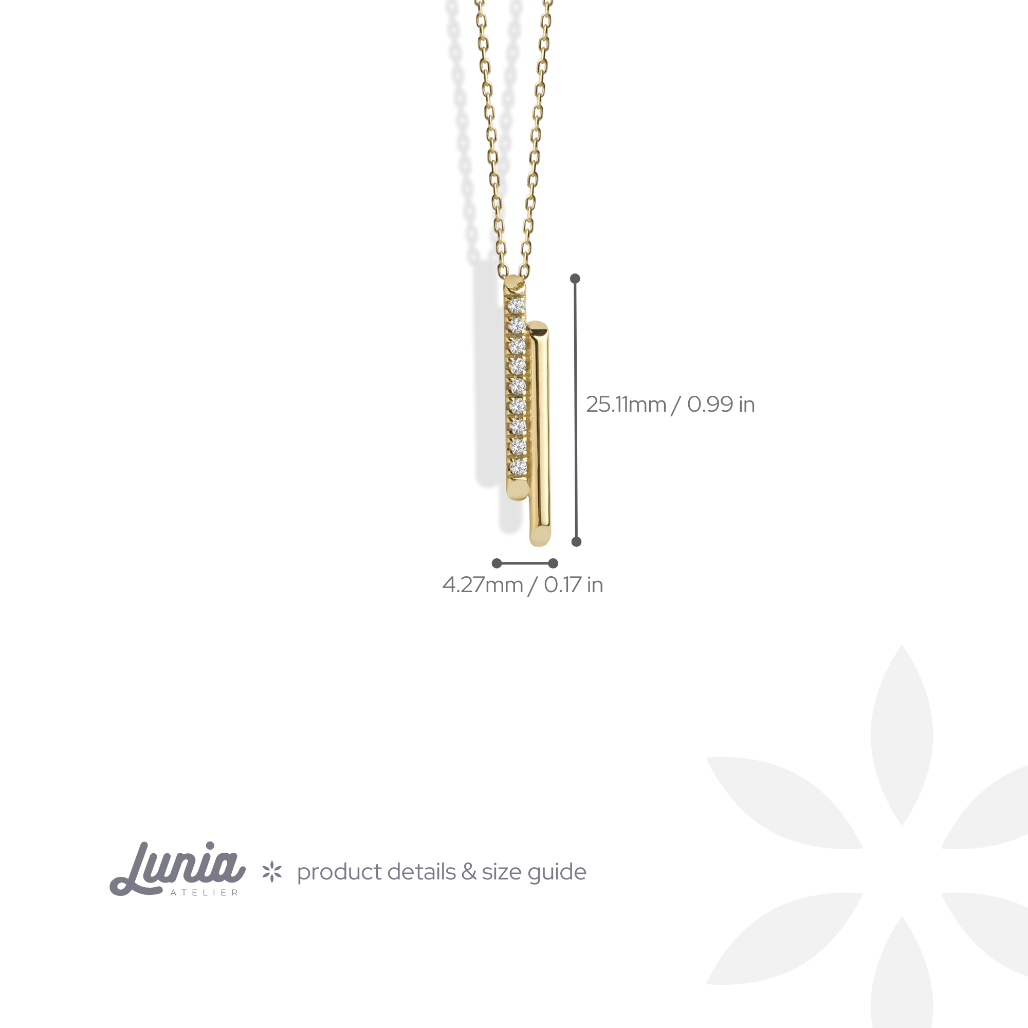 Double Bar Necklace Diamond 14K Gold / Silver