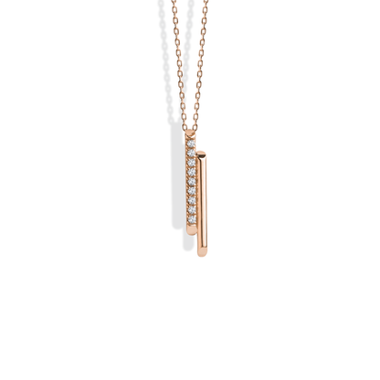 Double Bar Necklace Diamond 14K Gold / Silver