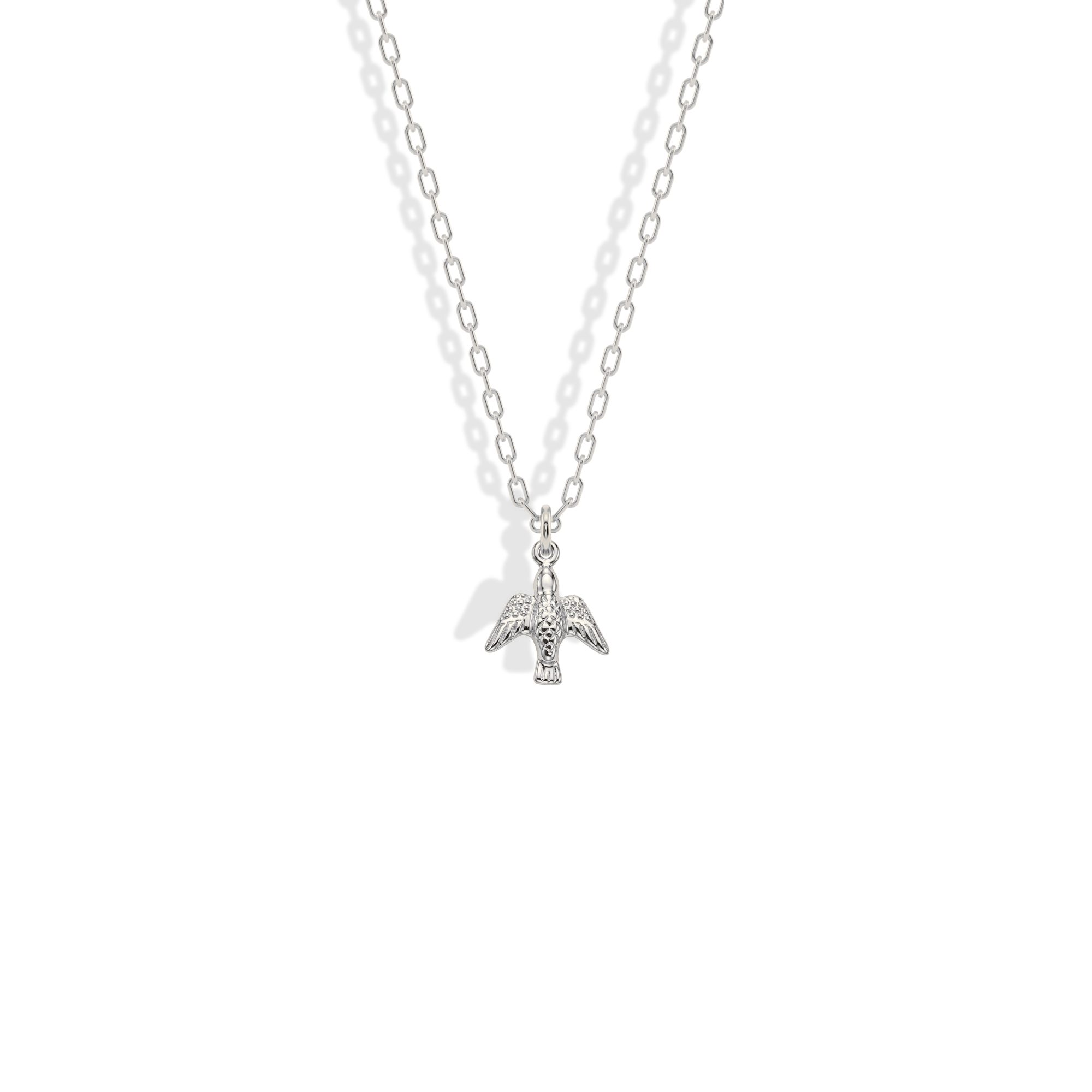 Dove Bird Pendant Necklace 14K Gold