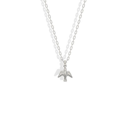Dove Bird Pendant Necklace 14K Gold