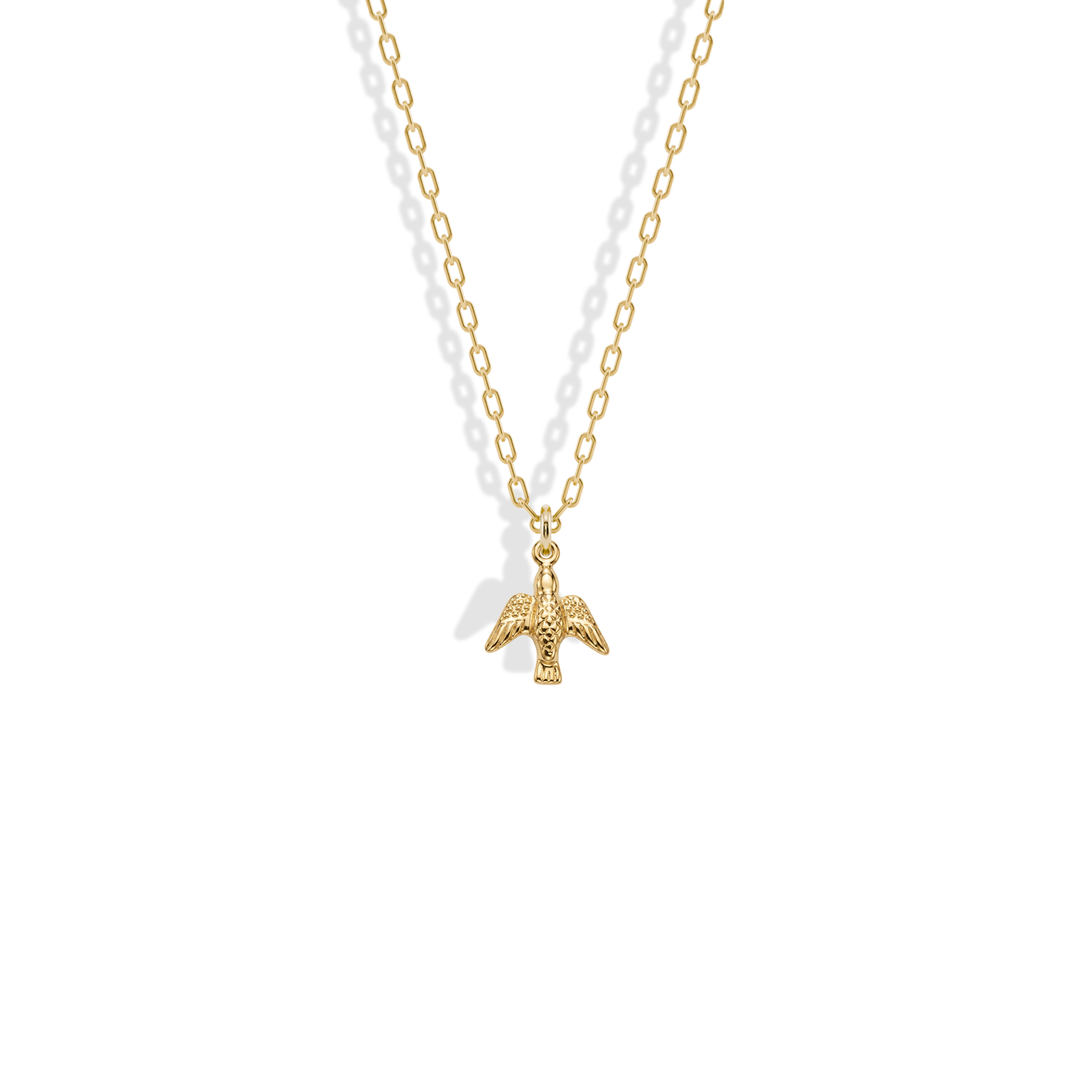 Dove Bird Pendant Necklace 14K Gold, a meaningful dove necklace and delicate bird jewelry piece symbolizing peace, love, and hope.