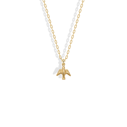 Dove Bird Pendant Necklace 14K Gold, a meaningful dove necklace and delicate bird jewelry piece symbolizing peace, love, and hope.