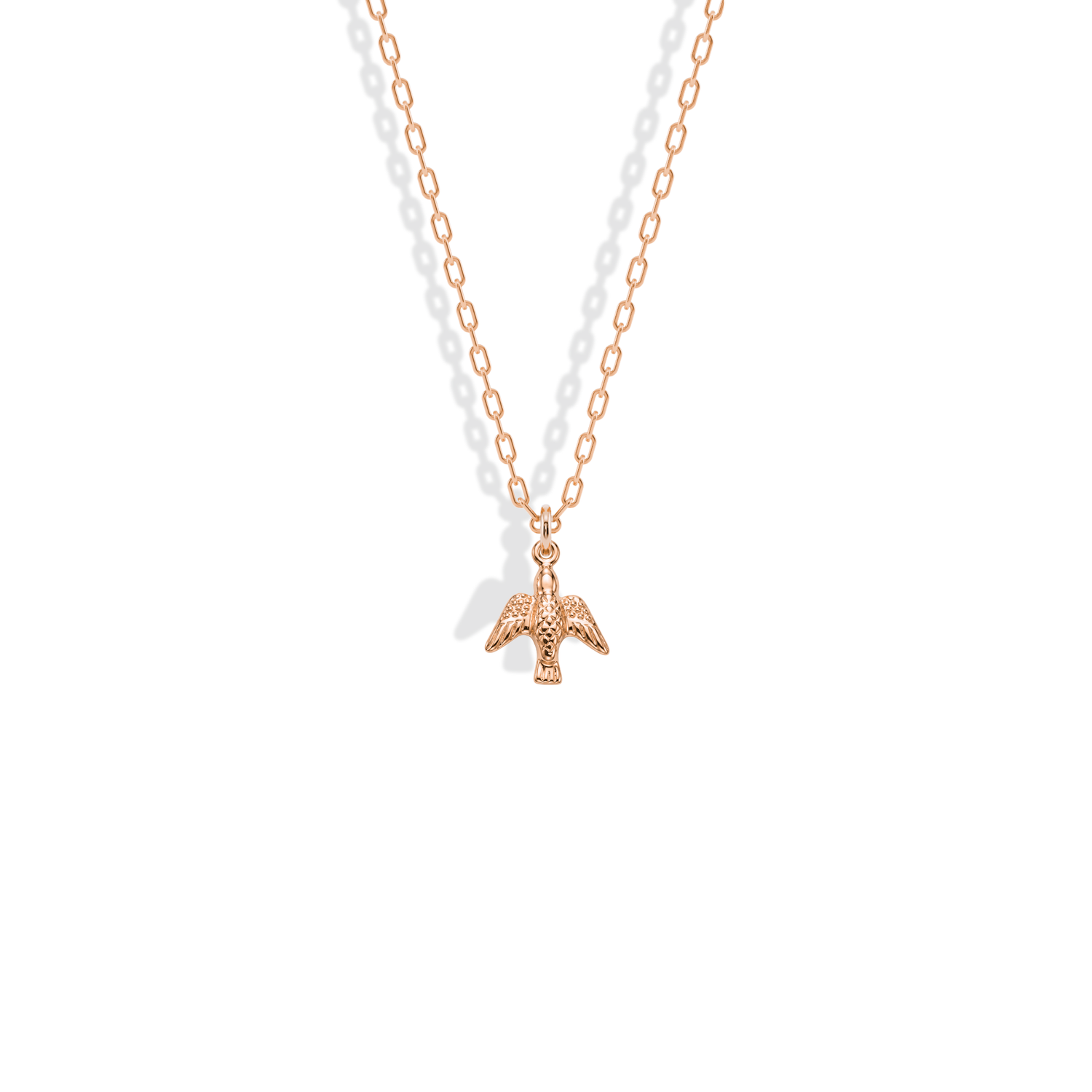 Dove Bird Pendant Necklace 14K Gold