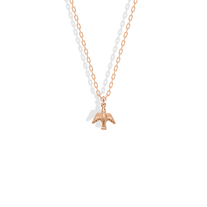 Dove Bird Pendant Necklace 14K Gold