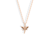 Rose gold gives the patterned dragonfly wings a soft copper glow