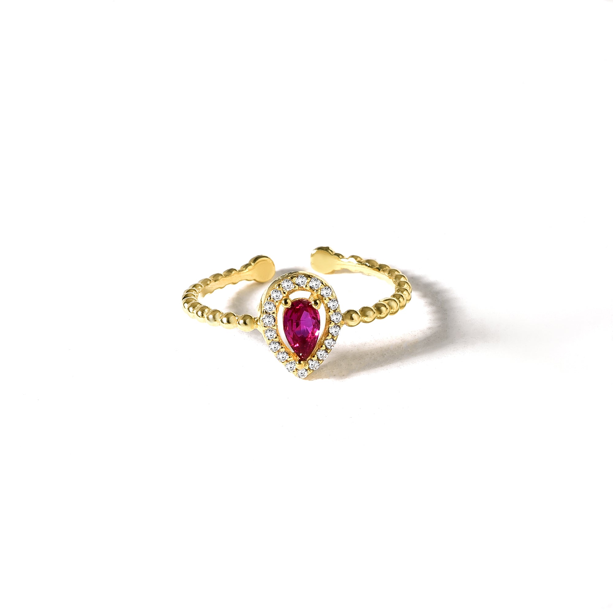 Pink Diamond Drop Open Ring