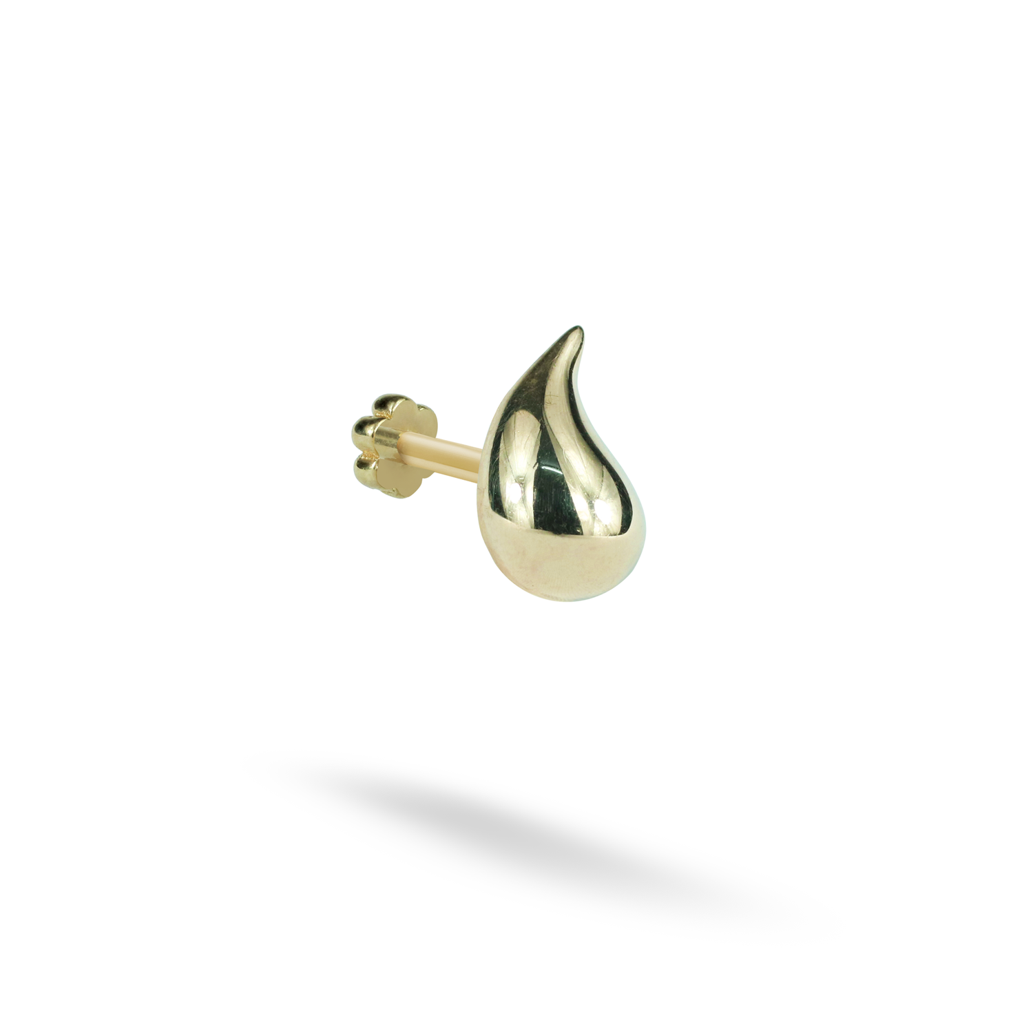 Droplet Flatback Ear Piercing 14K Gold