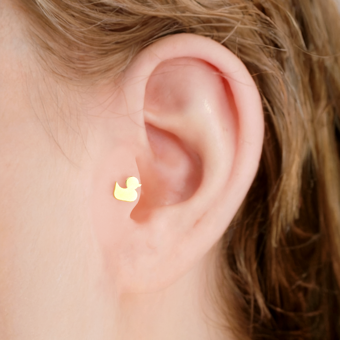 Duck Flatback Ear Piercing 14K Gold