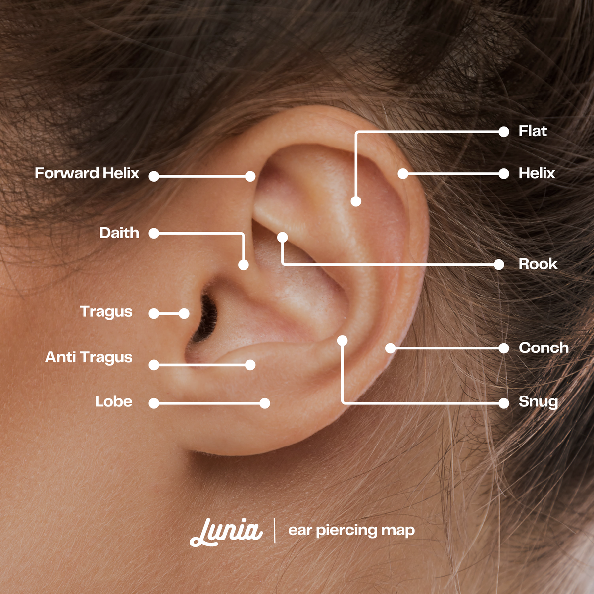 Earring Stack Map Ear Piercing Map Chart β Lunia Atelier
