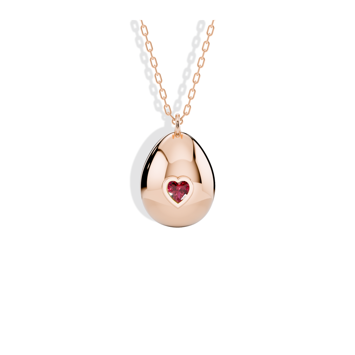 Easter Egg Heart Stone Birthstone Custom Necklace 14K Gold / Silver