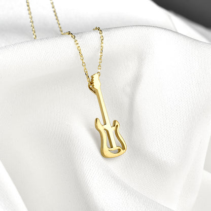 Electric Guitar Necklace 14K Gold / Silver