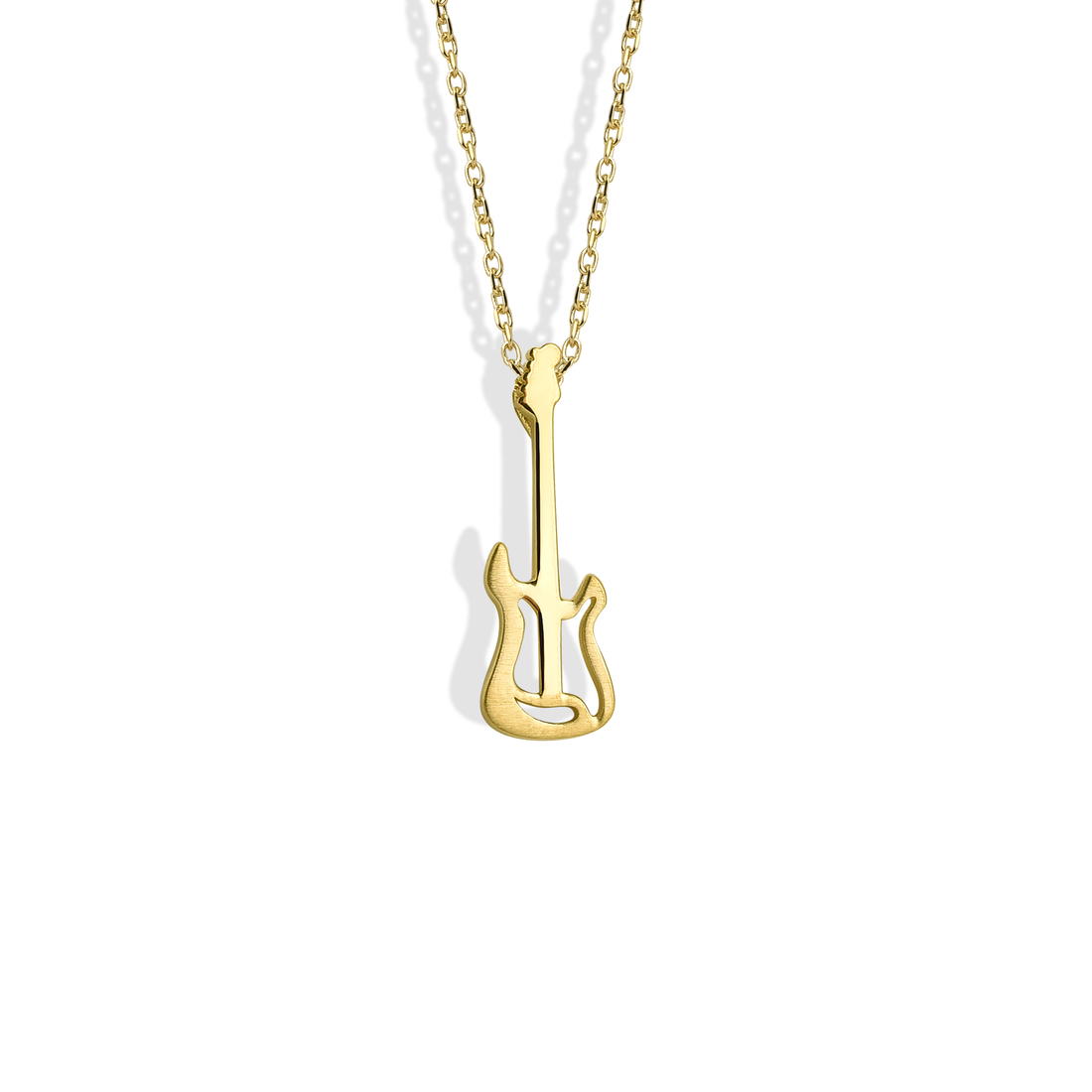 Electric Guitar Necklace 14K Gold musical jewelry guitar pendant for rock guitar and acoustic guitar lovers
