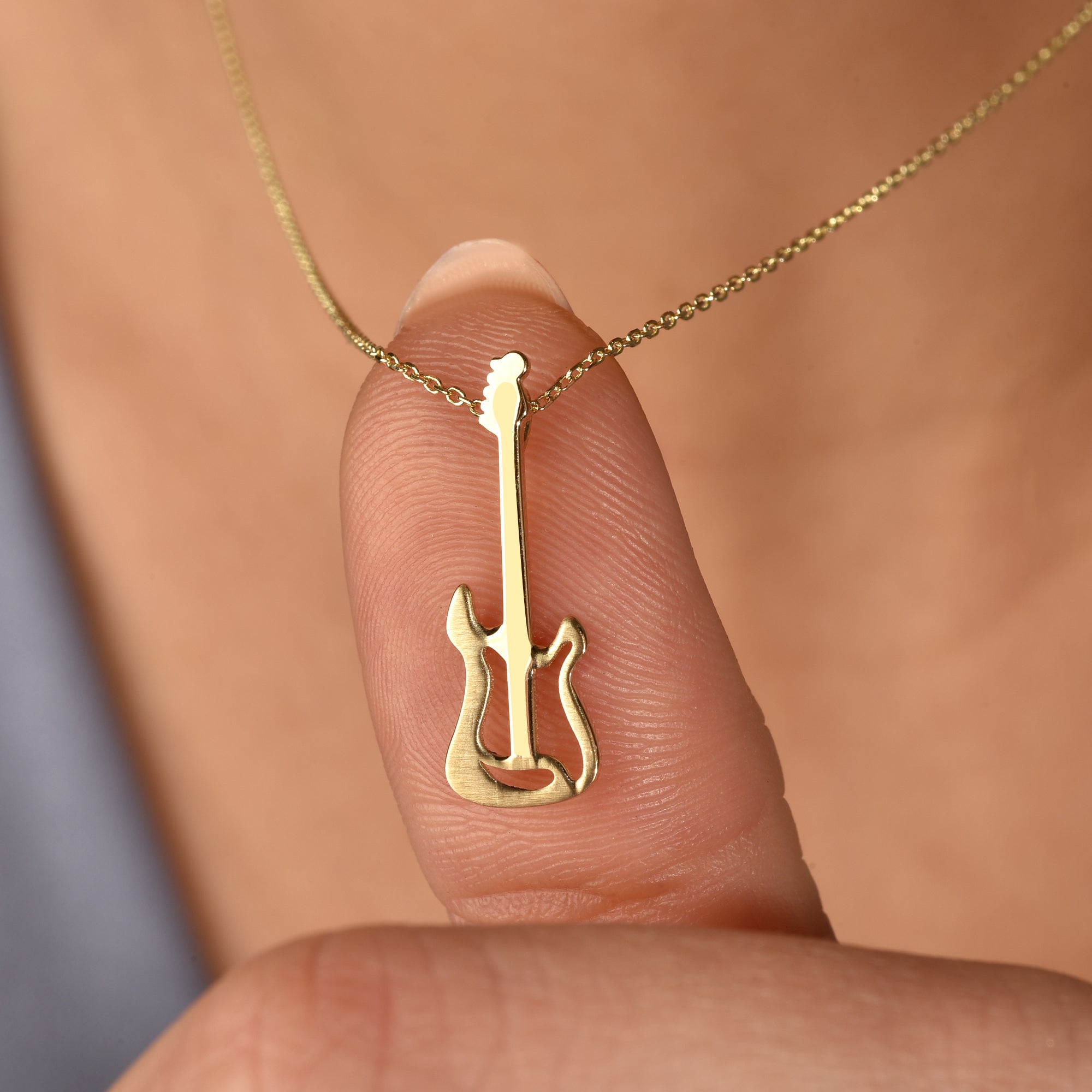 Electric Guitar Necklace 14K Gold / Silver