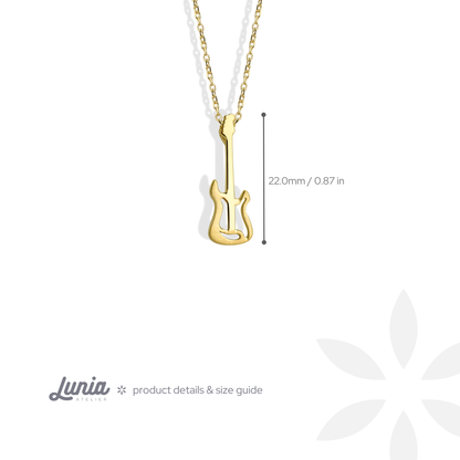 Electric Guitar Necklace 14K Gold / Silver