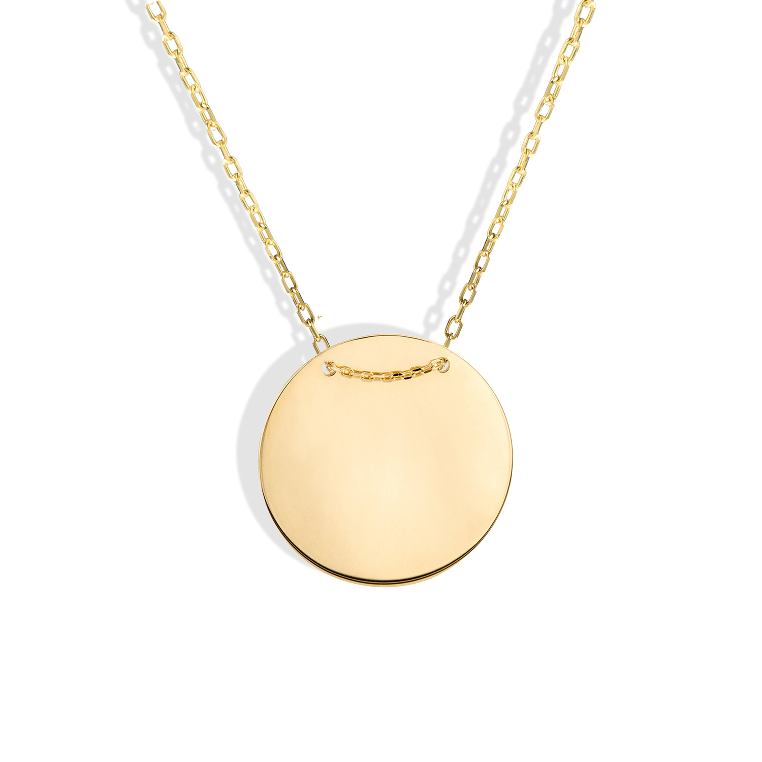 Elegant Disc Round Necklace 14K Gold