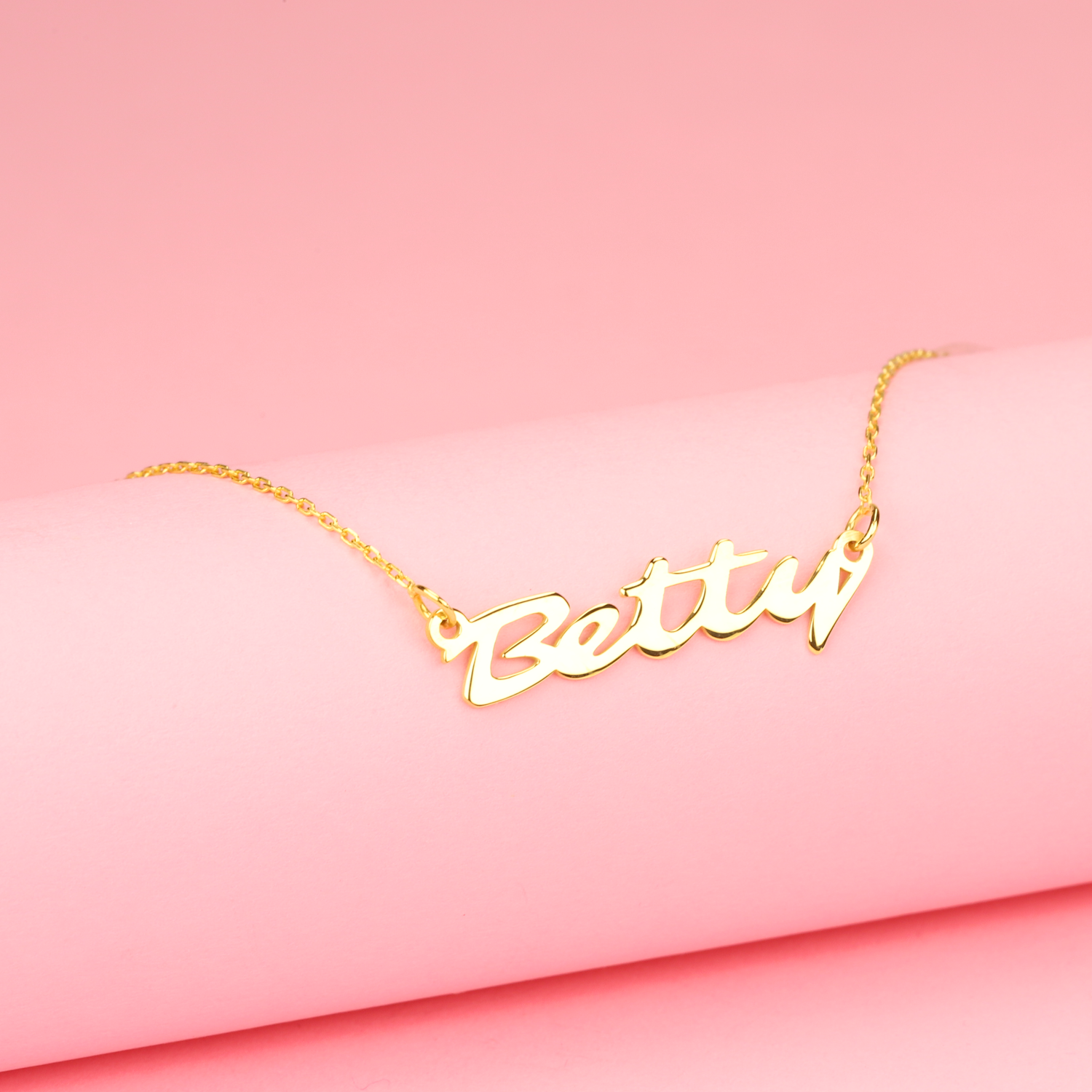 Elegant Personalized Name Custom Necklace 14K Gold