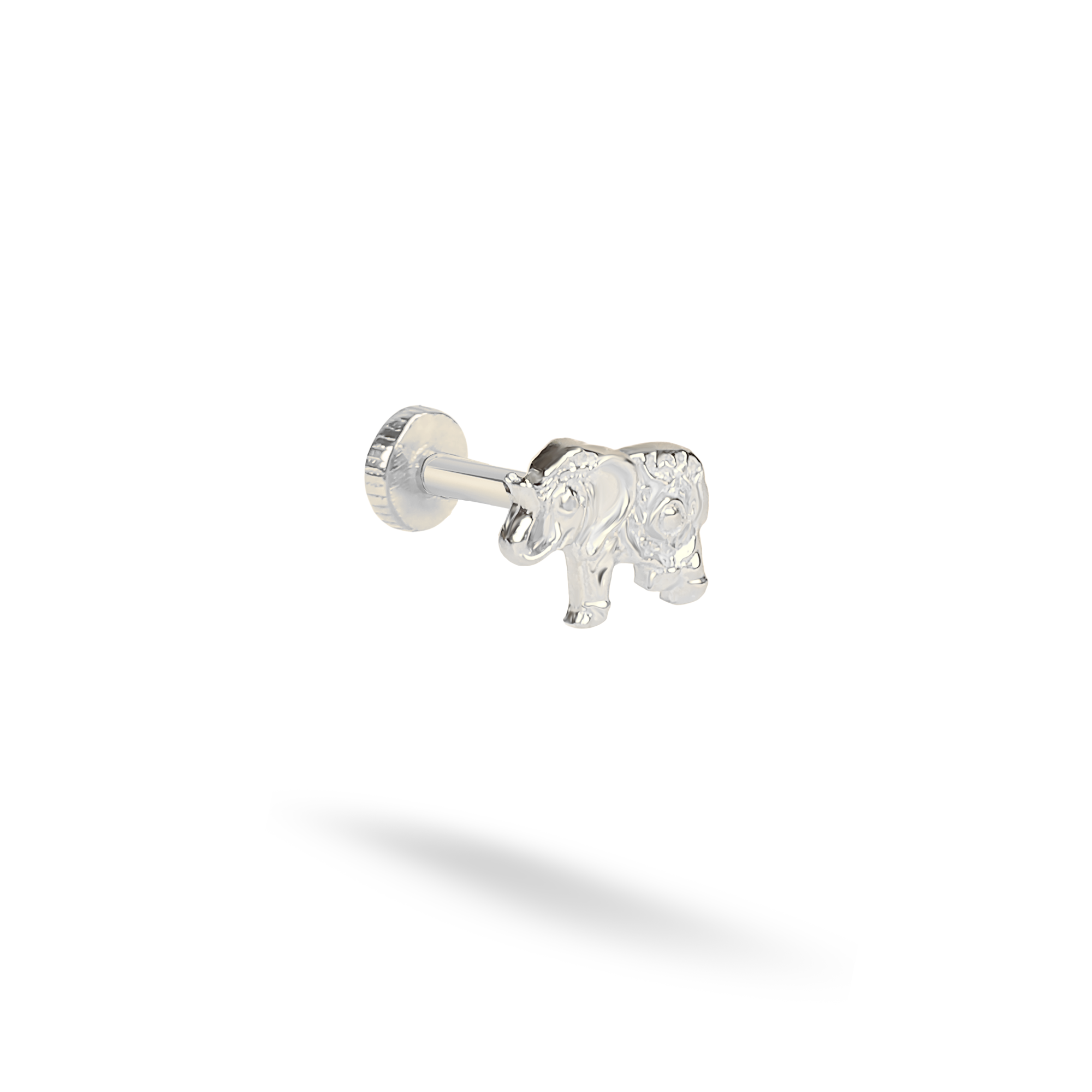Elephant of Abundance Flatback Ear Piercing 14K Gold
