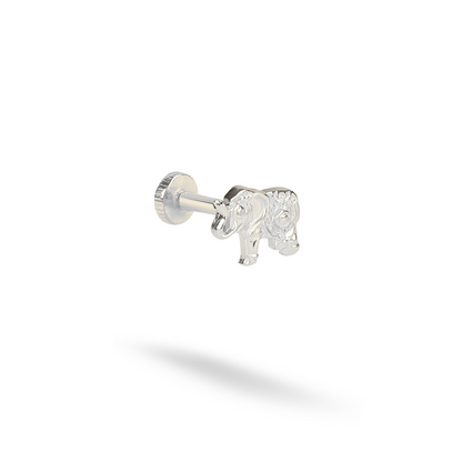 Elephant of Abundance Flatback Ear Piercing 14K Gold