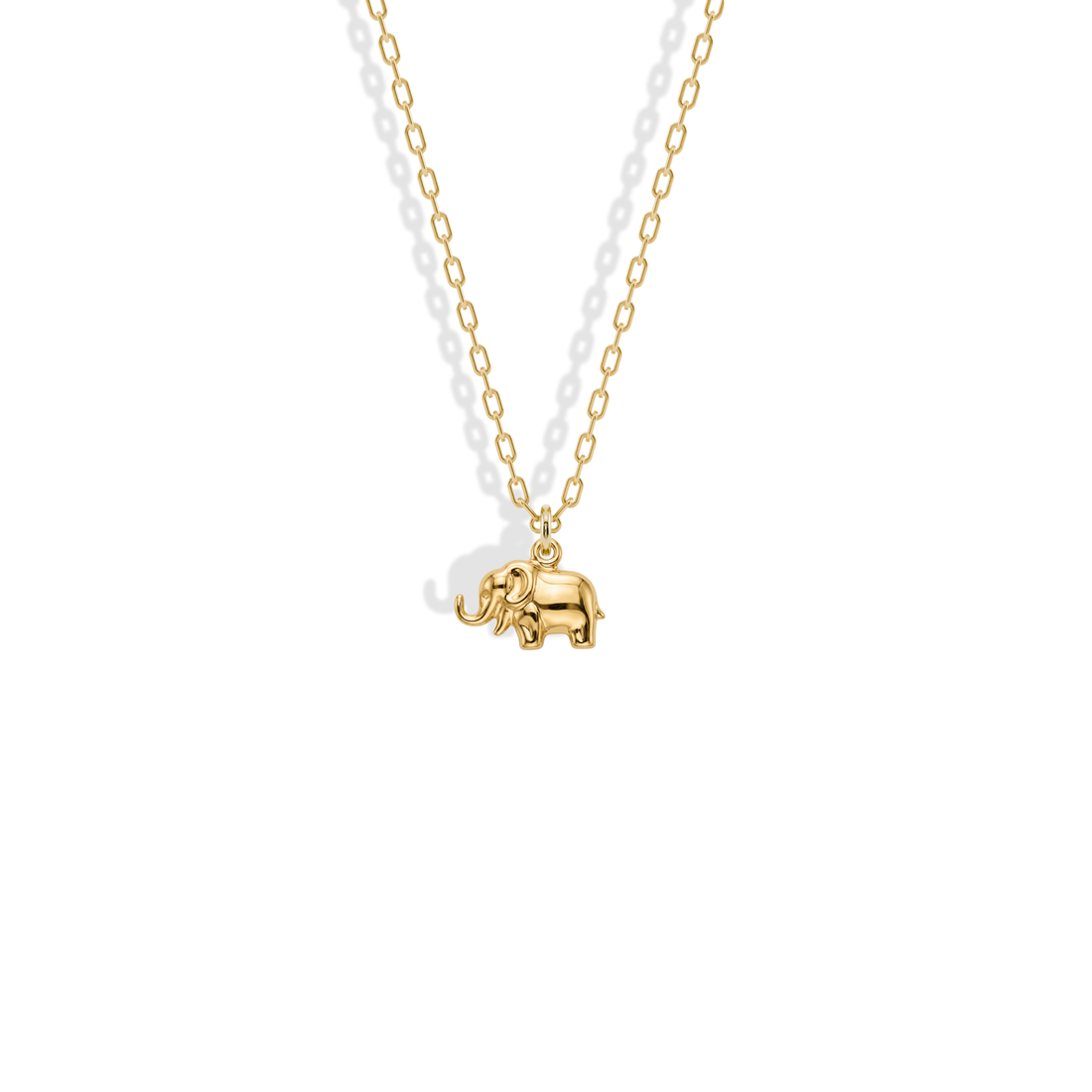 Elephant Pendant Necklace 14K Gold, a meaningful elephant jewelry piece and elephant lover gift inspired by wildlife and nature.