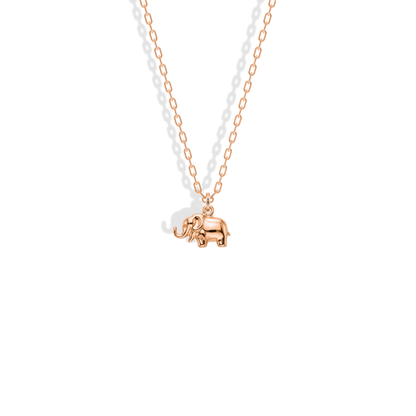 Elephant Pendant Necklace 14K Gold