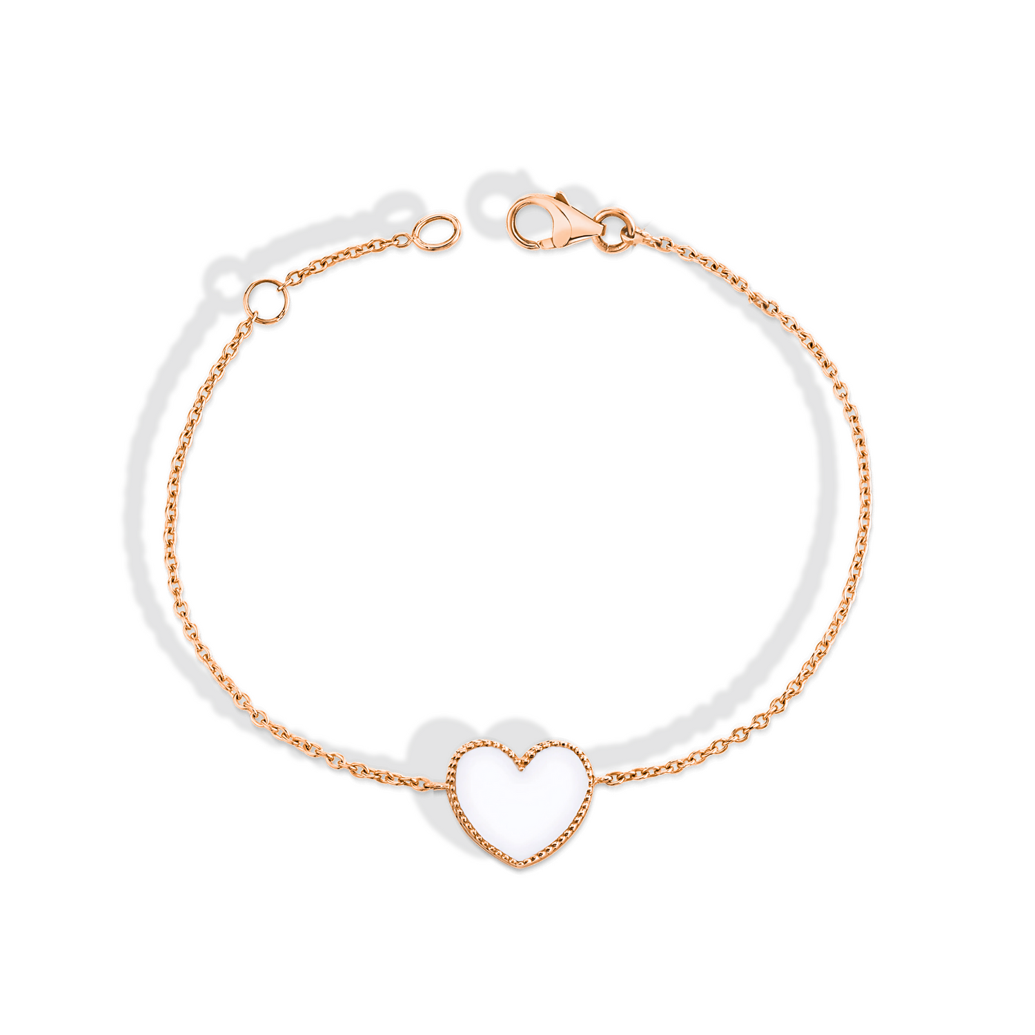 Enamel Heart Bracelet 14K Gold
