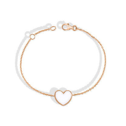 Enamel Heart Bracelet 14K Gold