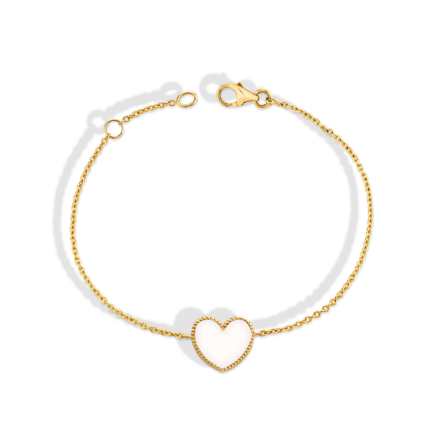 Enamel Heart Bracelet 14K Gold