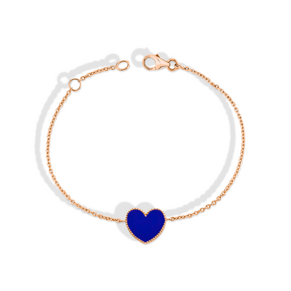 Enamel Heart Bracelet 14K Gold