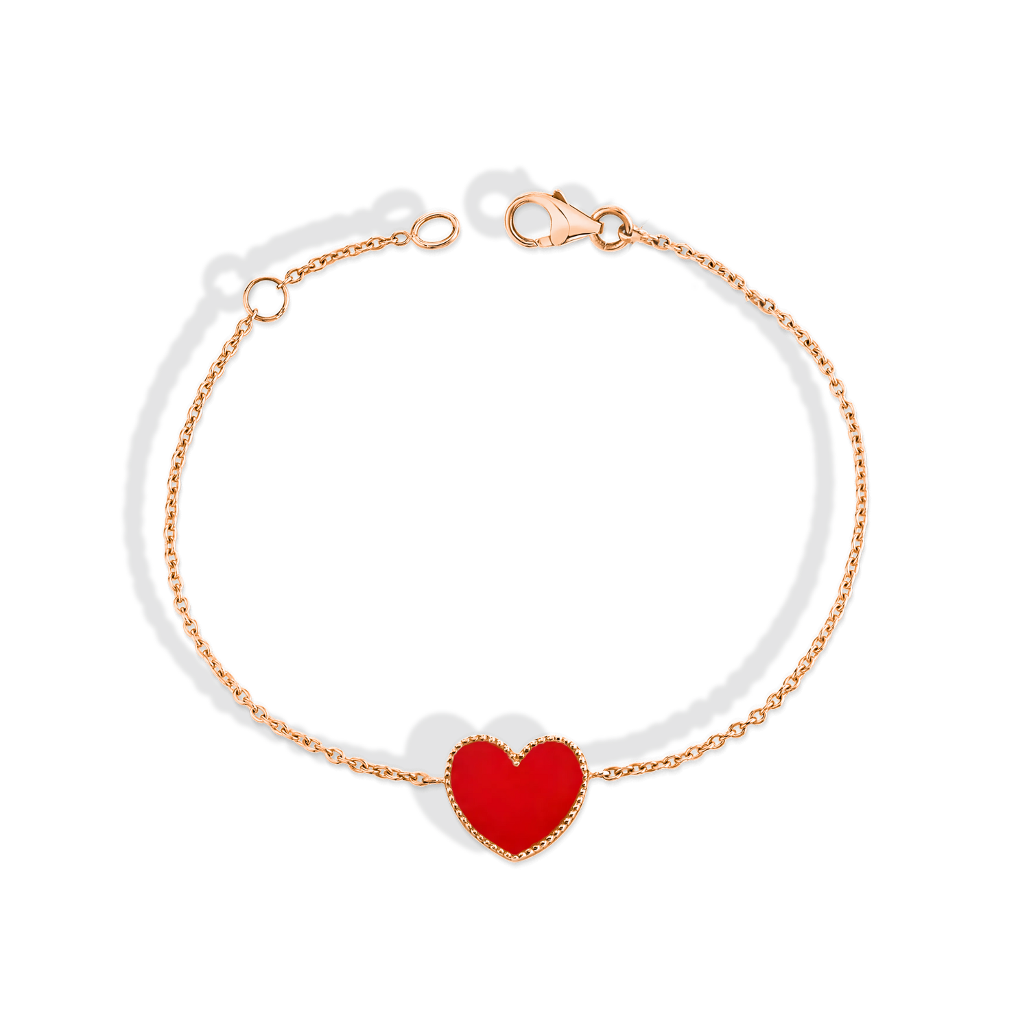 Enamel Heart Bracelet 14K Gold