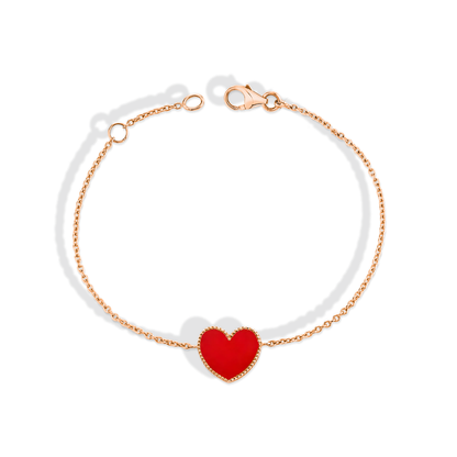 Enamel Heart Bracelet 14K Gold