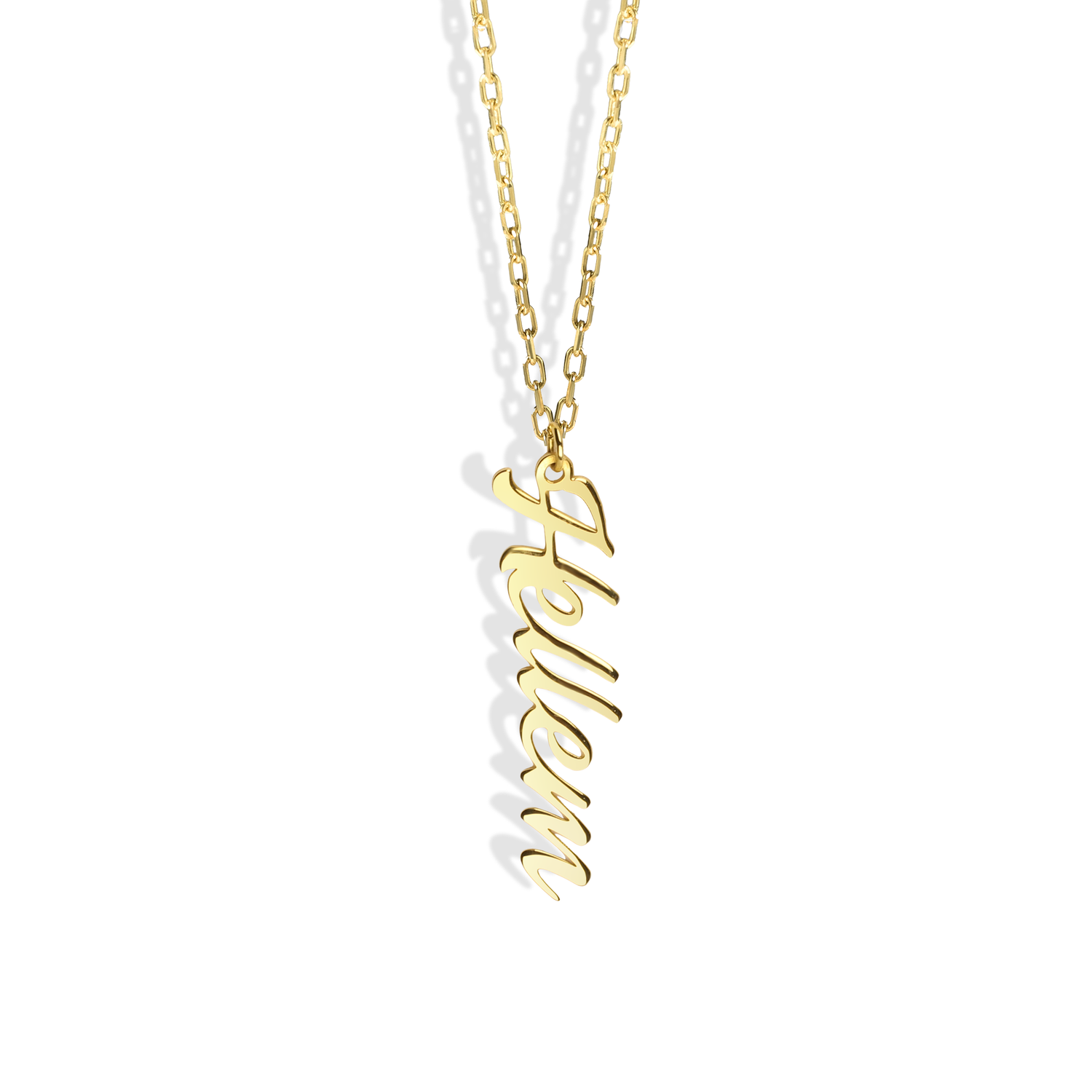 Vertical Bar Custom Name Necklace in 14K Gold