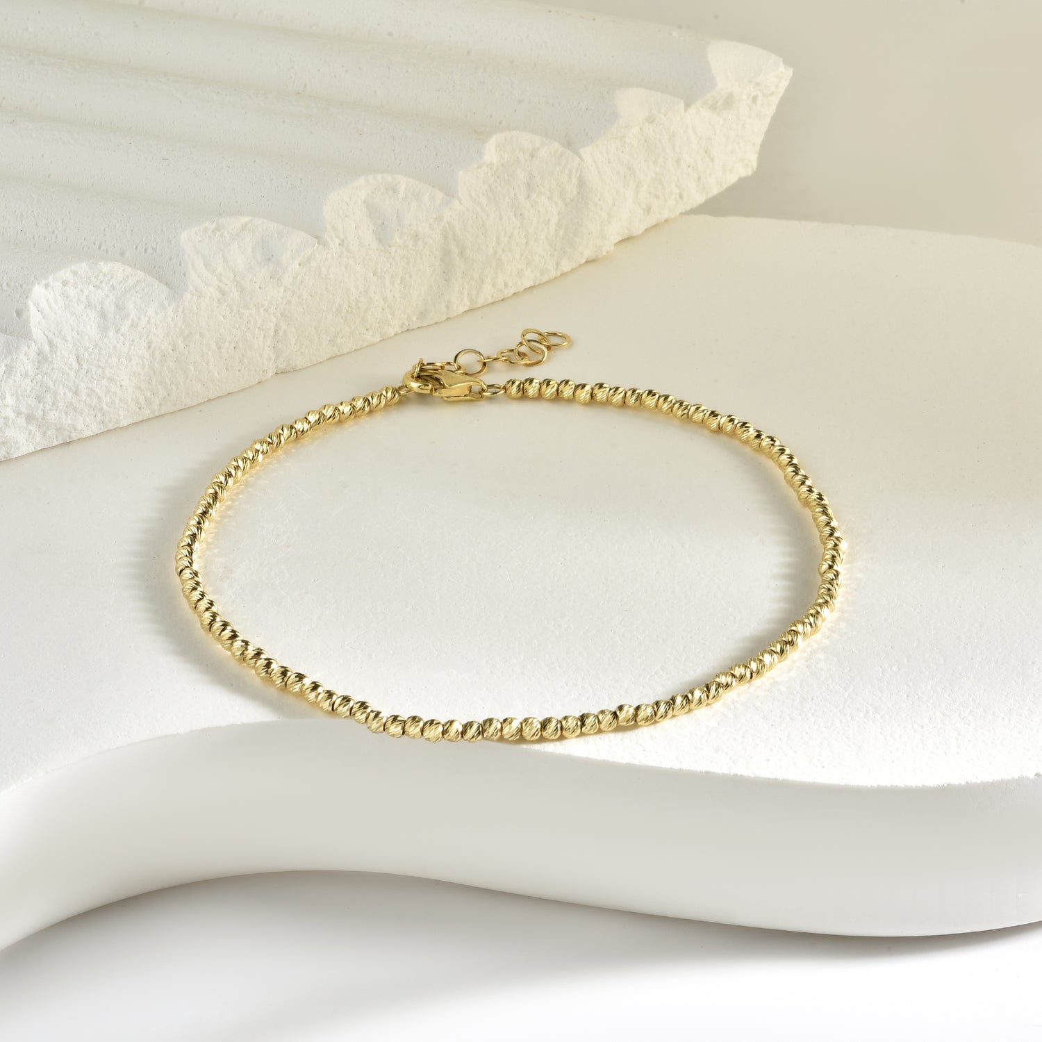 Eternity Beaded Chain Bracelet 14K Gold