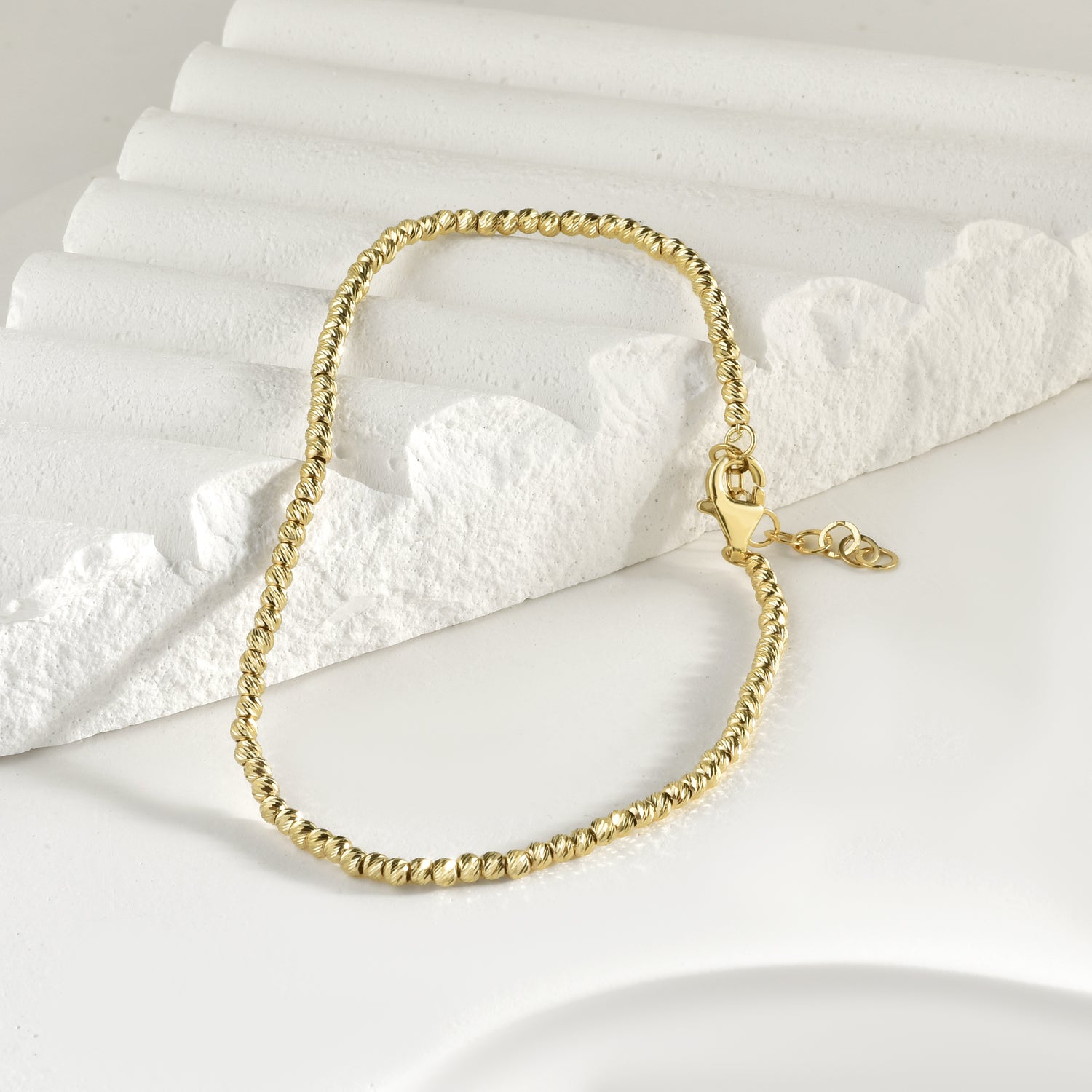 Eternity Beaded Chain Bracelet 14K Gold