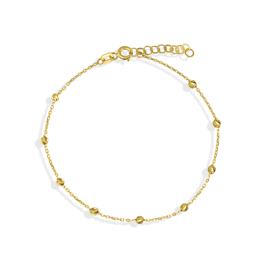 Eternity Dainty Bead Bracelet 14K Gold