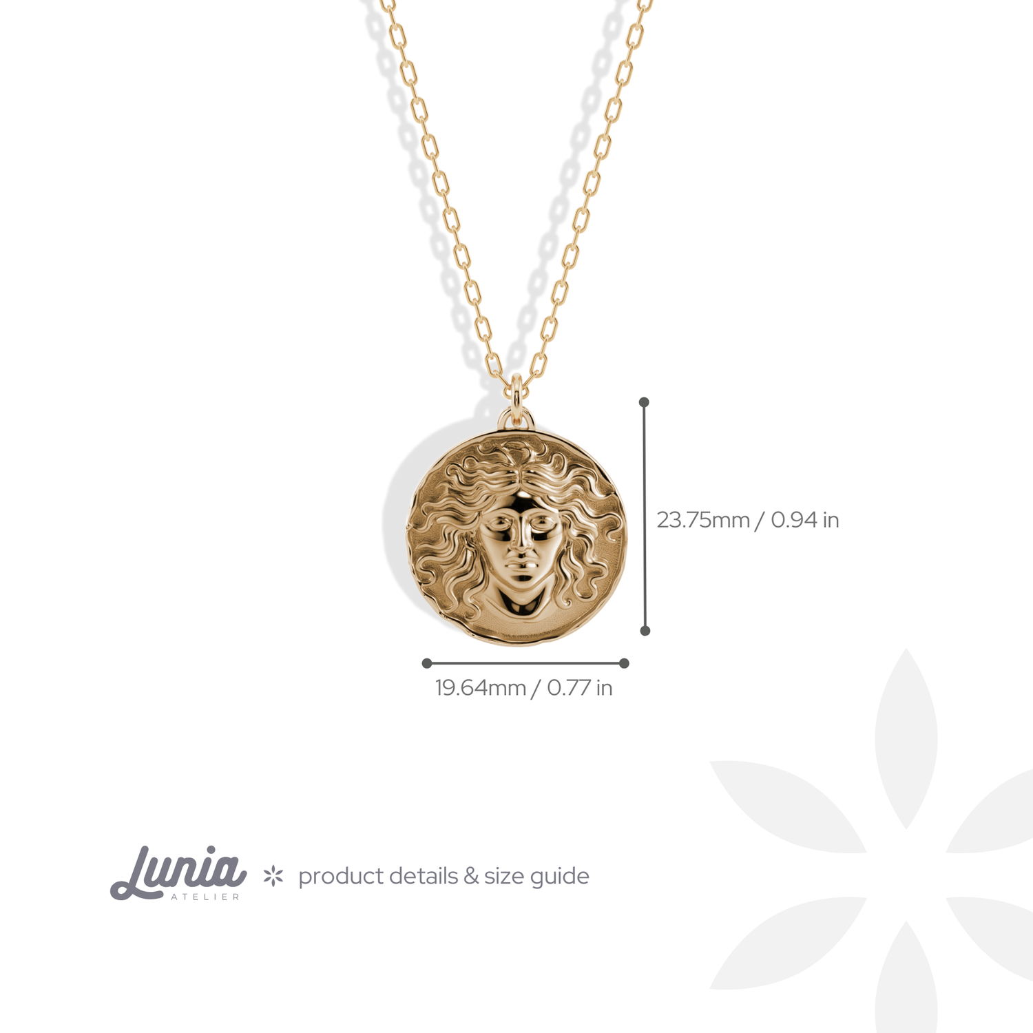 Medusa Pendant Necklace 14K Gold / Silver
