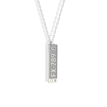 European Car License Plate Custom Necklace 14K Gold / Silver