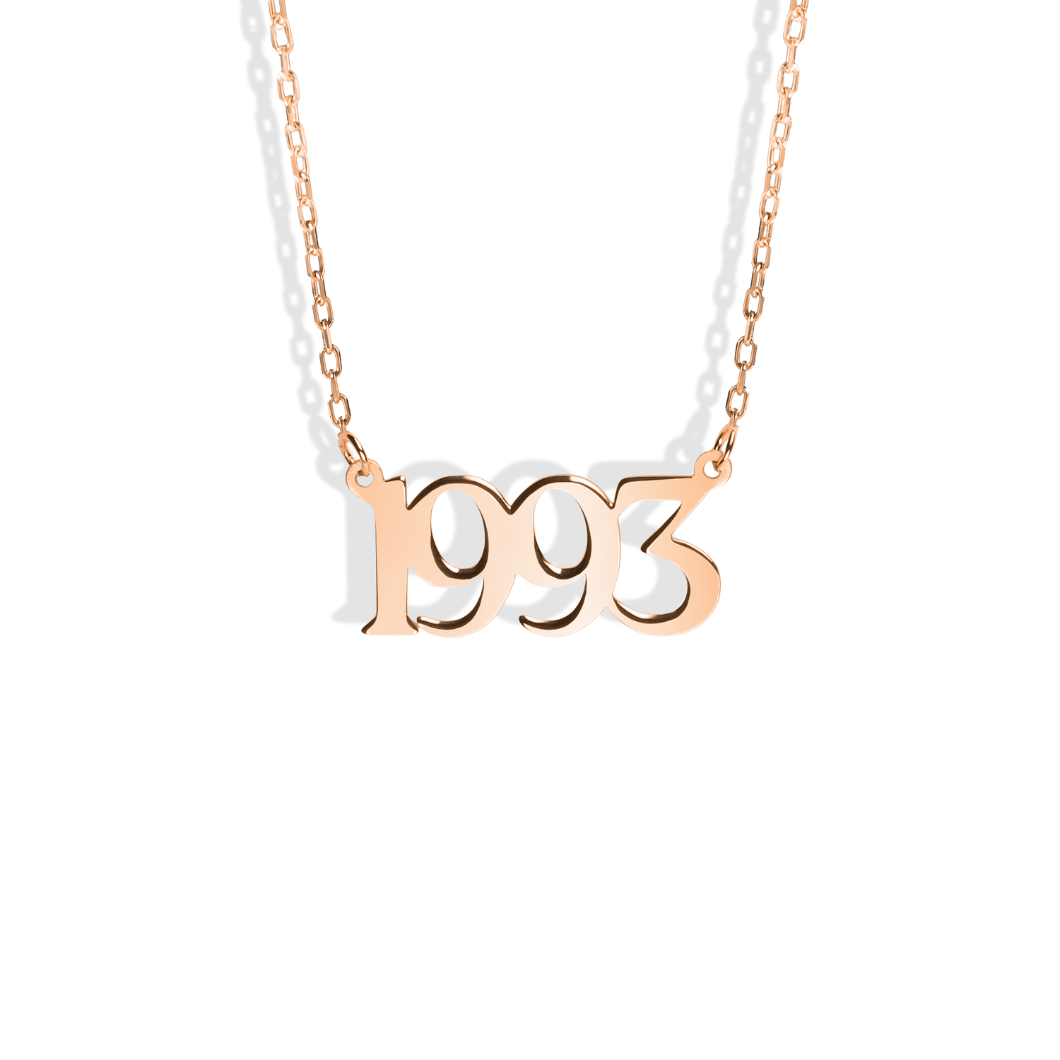 Favorite Year Custom Personalized Date Necklace 14K Gold