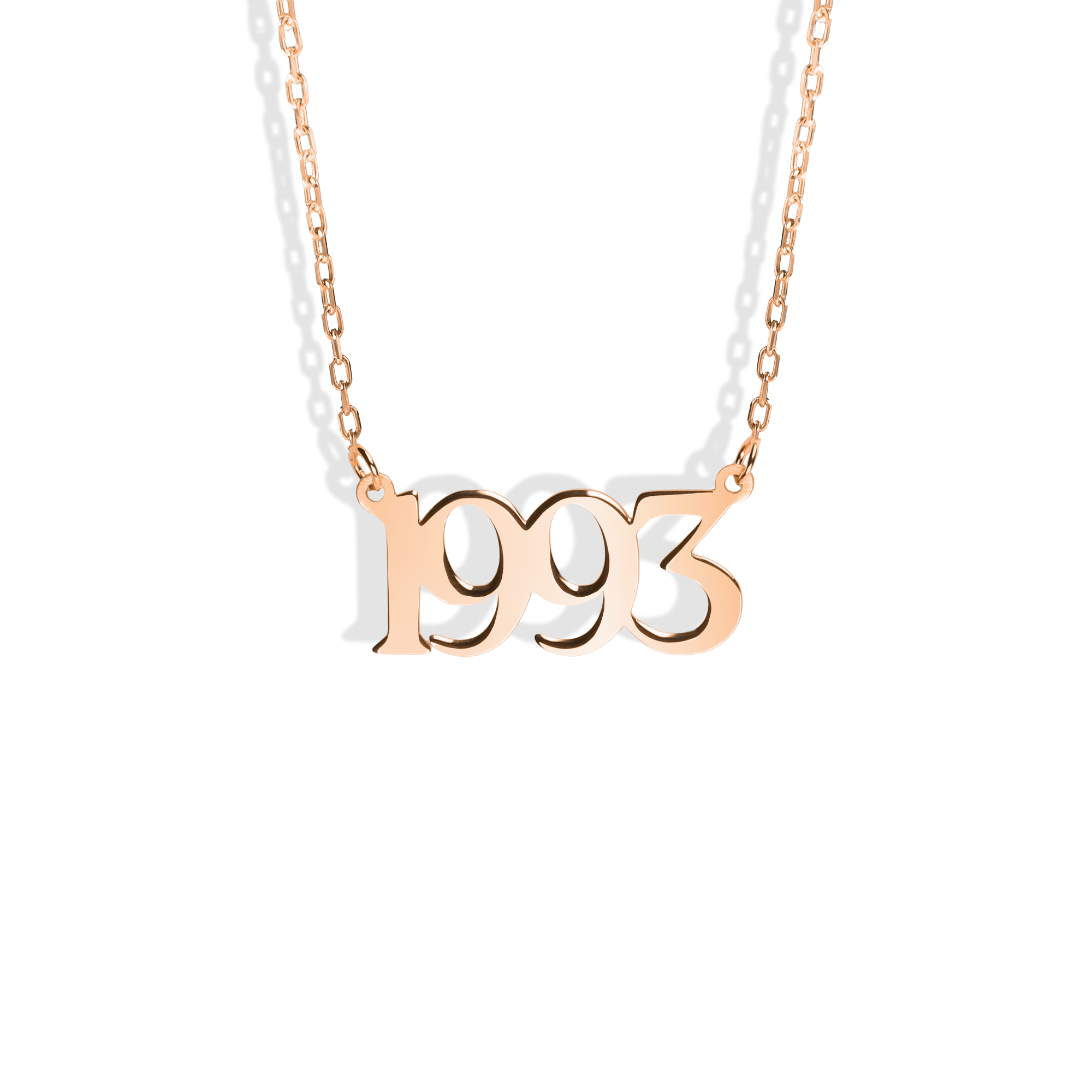 Favorite Year Custom Personalized Date Necklace 14K Gold
