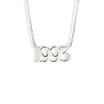 Favorite Year Custom Personalized Date Necklace 14K Gold