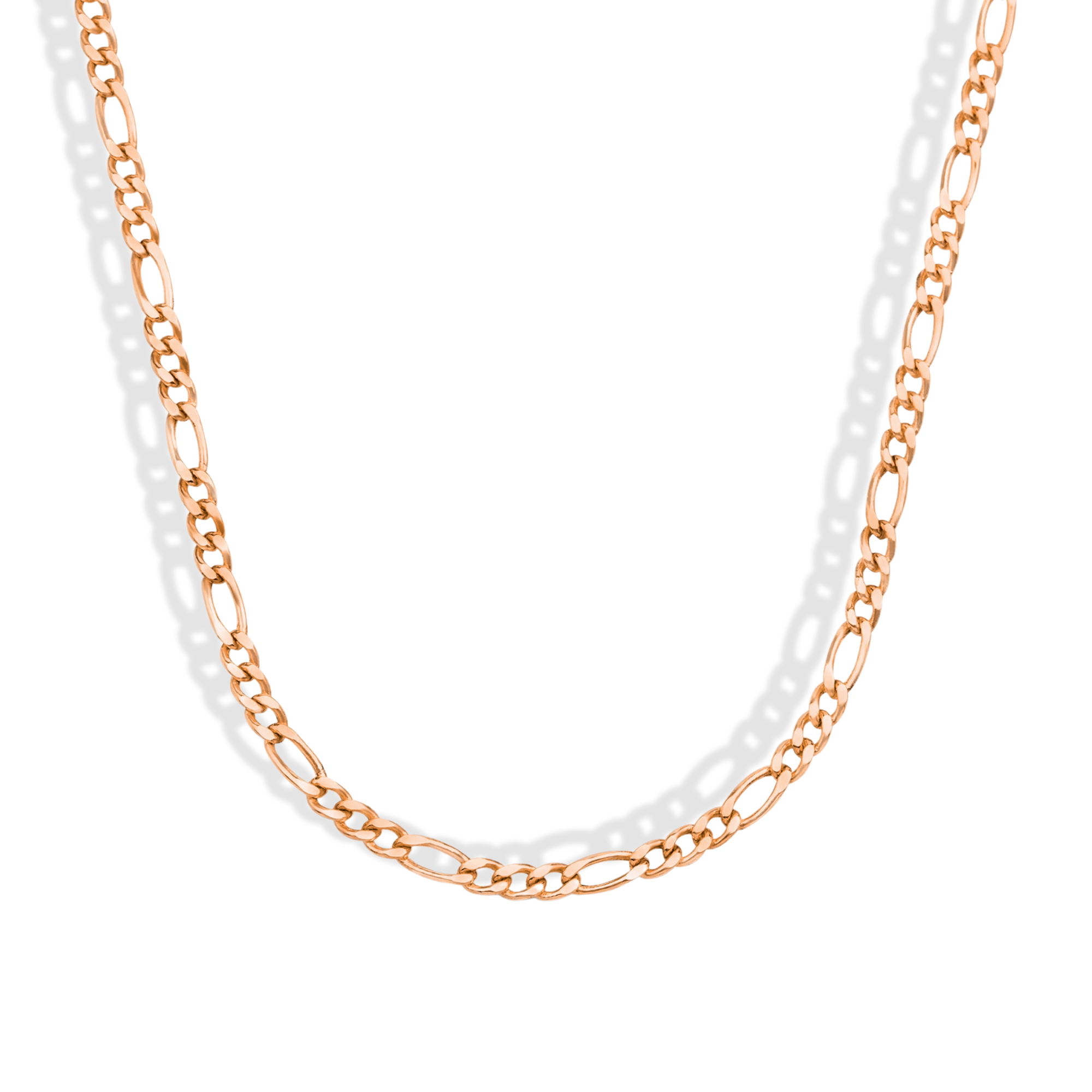 Figaro Chain 3 mm Necklace 14K Gold