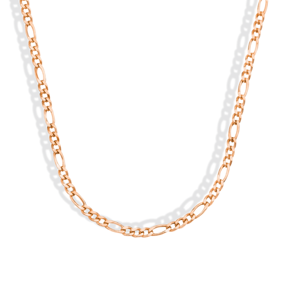 Figaro Chain 3 mm Necklace 14K Gold