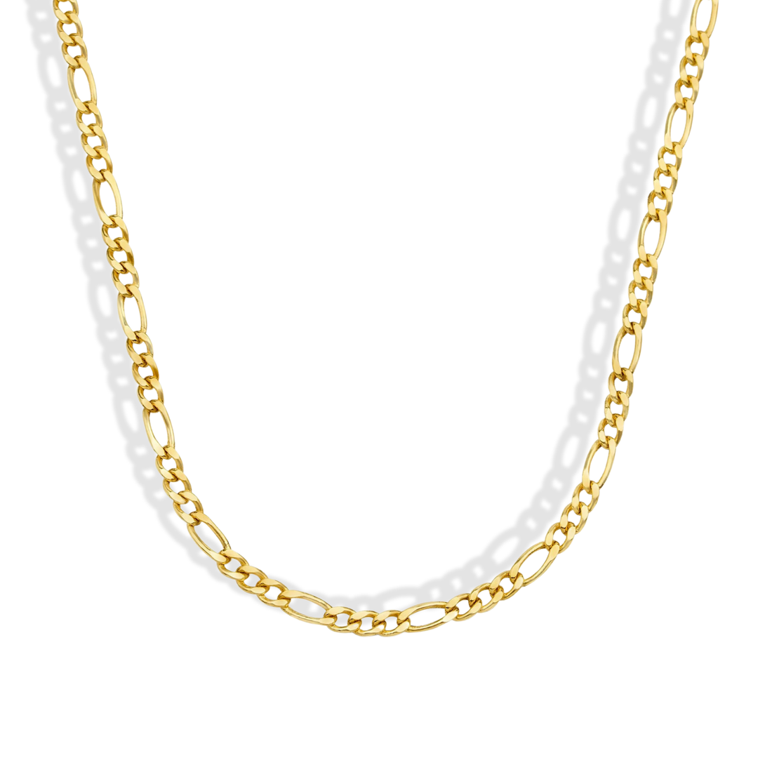 Figaro Chain 3 mm Necklace 14K Gold