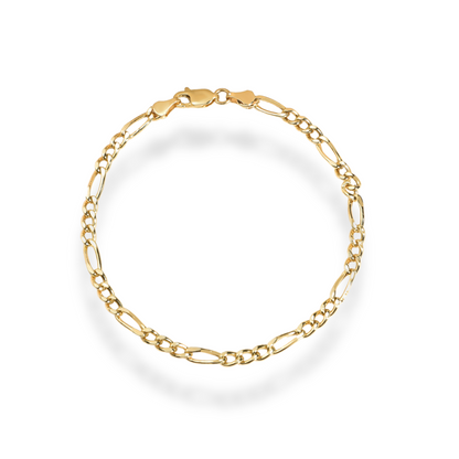 Figaro Chain Bracelet 14K Gold