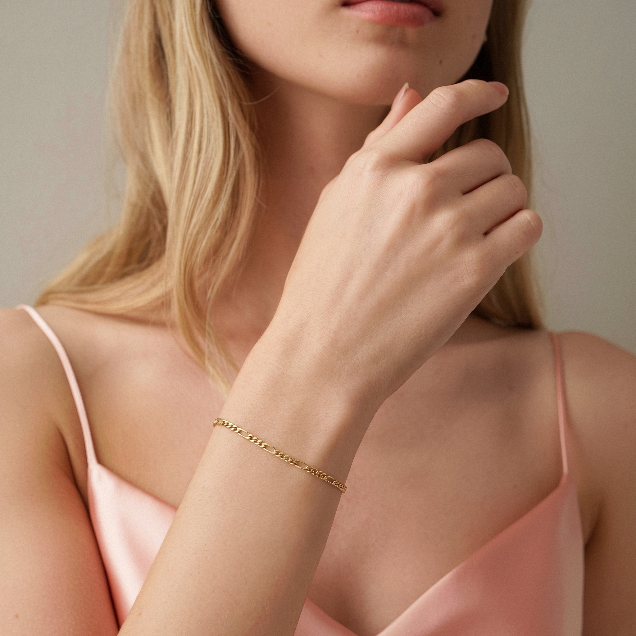 Figaro Chain Bracelet 14K Gold