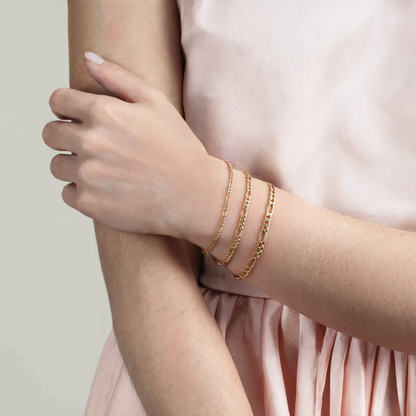 Figaro Chain Bracelet 14K Gold