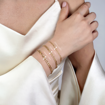 Figaro Chain Bracelet 14K Gold