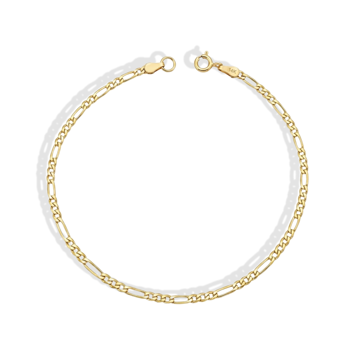 Figaro Chain Bracelet 14K Gold