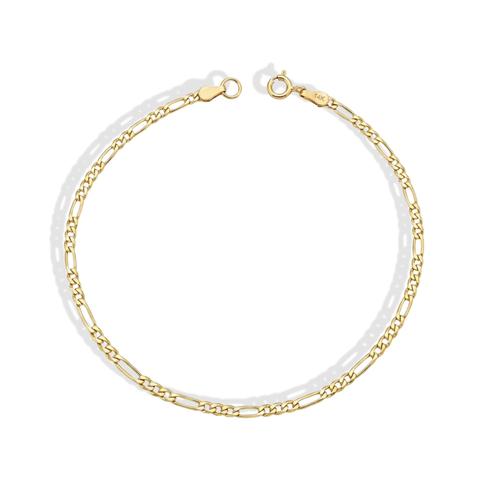 Figaro Chain Bracelet 14K Gold
