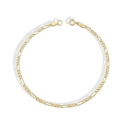 Figaro Chain Bracelet 14K Gold